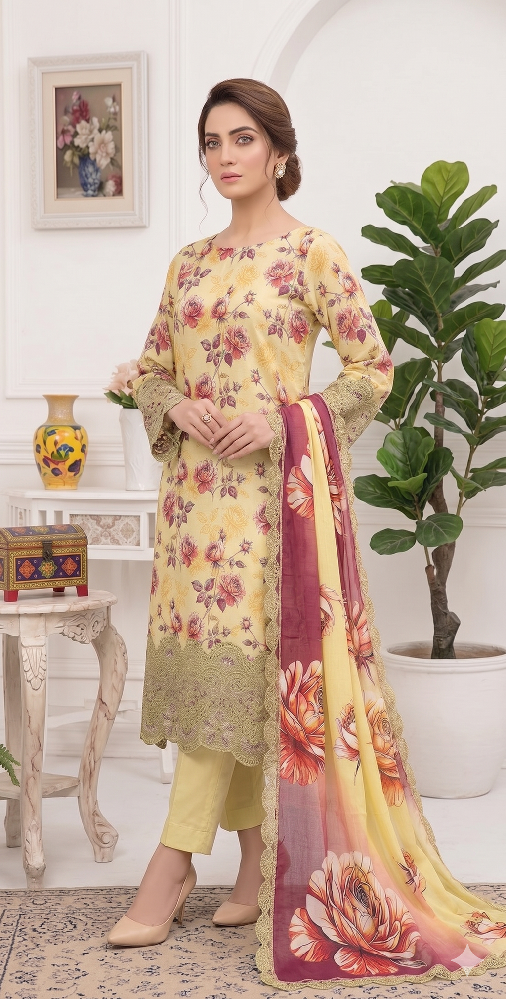 Lemon Zest – Digital Printed & Embroidered Luxury Unstitched 3-Piece Suite