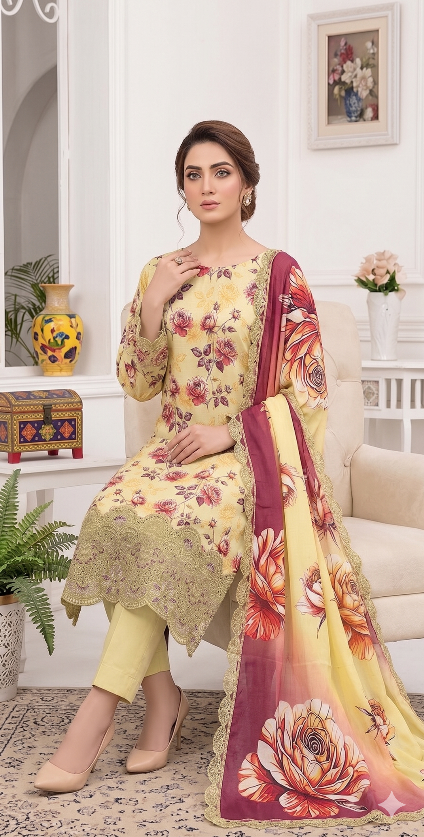 Lemon Zest – Digital Printed & Embroidered Luxury Unstitched 3-Piece Suite