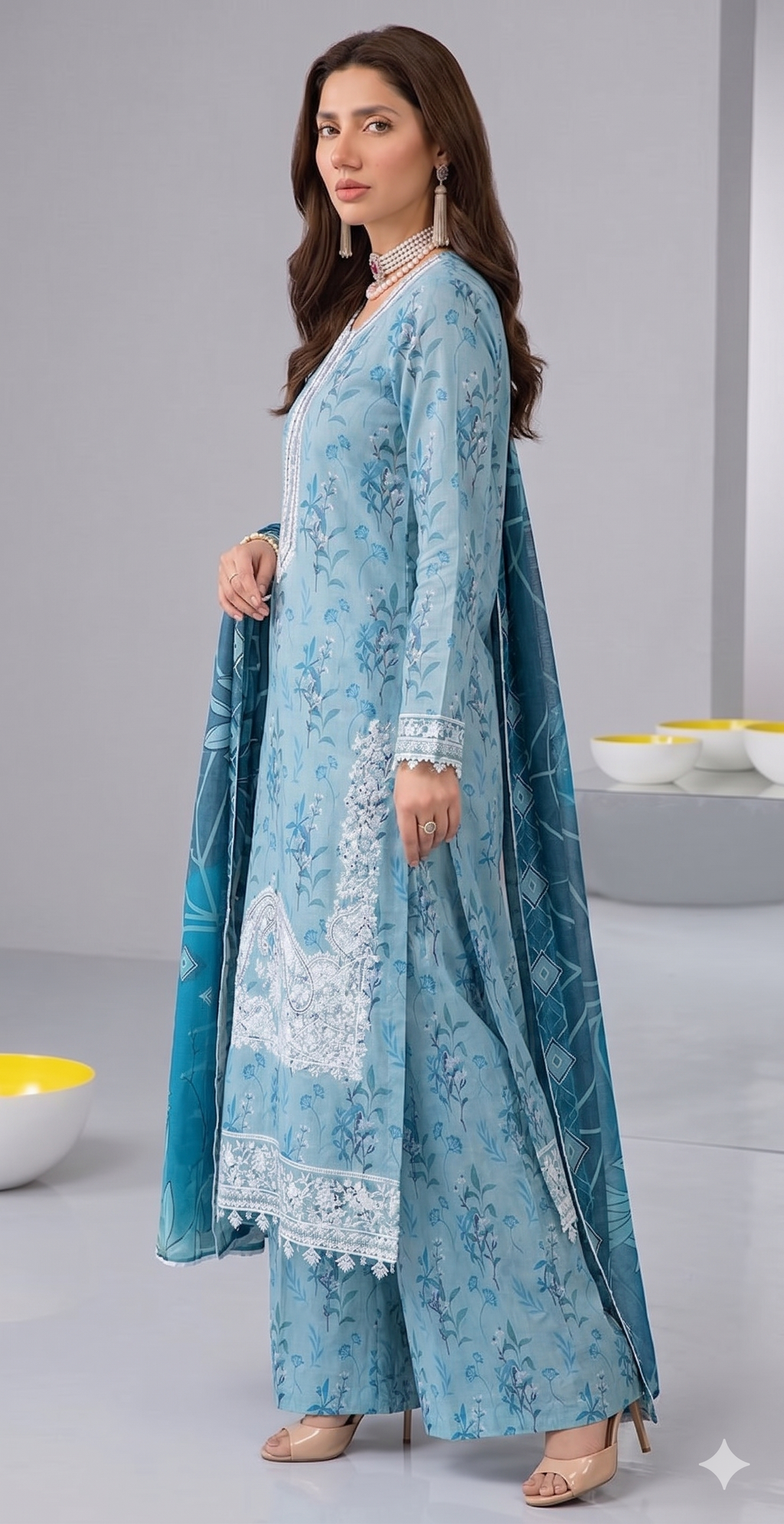 Sky Serenity – Heavy Embroidered Digital Lawn Unstitched 3-Piece Suite