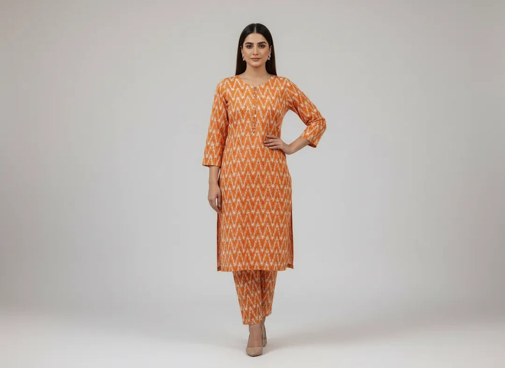 Stylish 2 Pcs Women's Unstitched Printed Suit