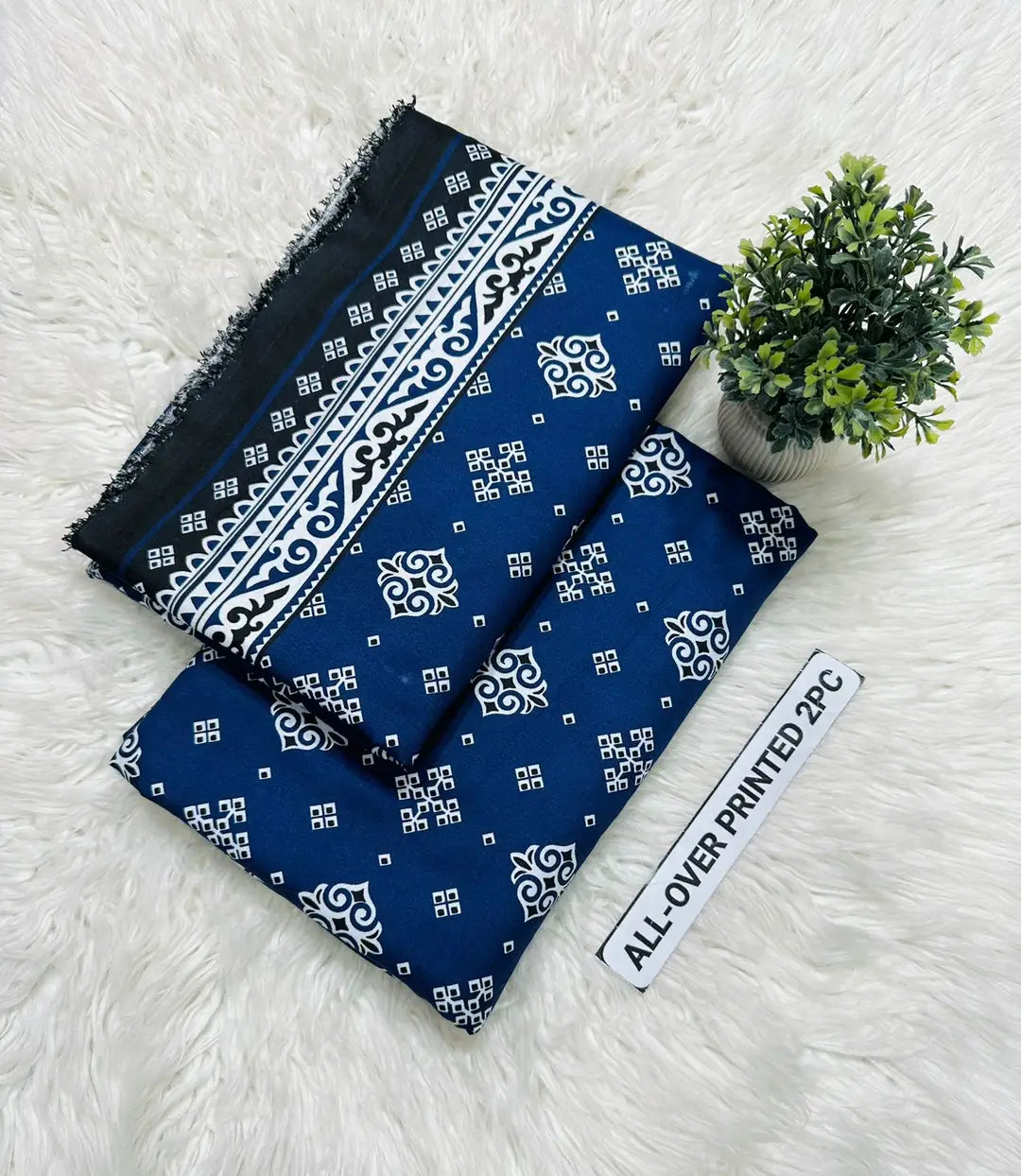 2 Pcs Women's Unstitched Printed Suit