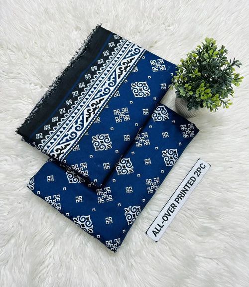 2 Pcs Women's Unstitched Printed Suit