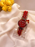 Heart Shaped Braided Bracelet Watch for Girls