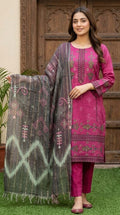 Plum Perfection – Heavy Embroidered Unstitched 3-Piece Suite with Gold Stripe Dupatta