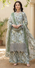 Mint Frost – Luxury Lazer Boring Embroidered Unstitched 3-Piece Suite
