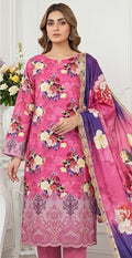 Magenta Rose – Digital Printed & Embroidered Luxury Unstitched 3-Piece Suite